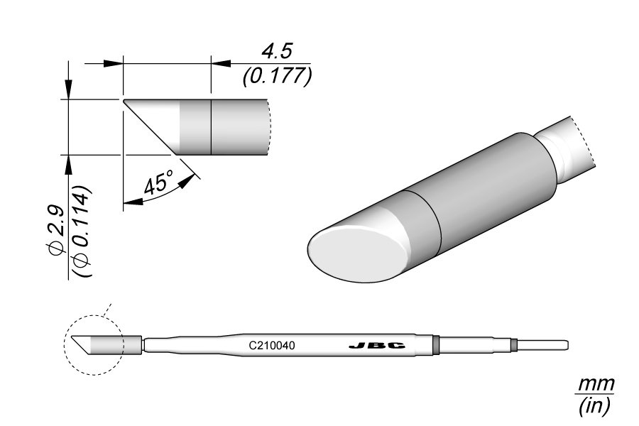 C210040 - Bevel Cartridge Ø 2.9